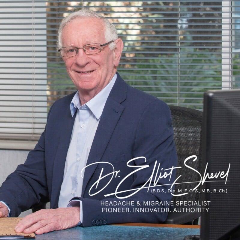 An signed image of Dr Shevel, a world renowned headache specialist and founder of the headache clinic 